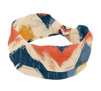 Fasce larghe da donna, con motivo a zig zag, stile moderno, per yoga, allenamento, fasce elastiche per lavare il viso e il trucco