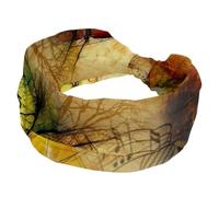 Fasce larghe da donna con orologio, farfalla, note musicali, albero città, retrò, fasce elastiche per capelli, antiscivolo, turbante, fascia per capelli, per allenamento, yoga, sport, corsa