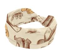 Fasce larghe da donna, con stivali da cowboy occidentali e cappelli nel deserto, elastiche, sportive, accessori per capelli, per yoga, corsa, vita quotidiana