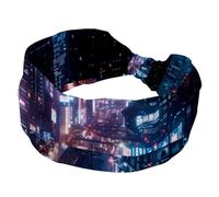 Fasce larghe da donna, con vista sulla città antiscivolo, fasce elastiche per capelli, alla moda, per yoga, allenamento, tutti i giorni