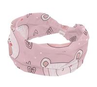 Fasce larghe da donna, con volti e cuori di orsetto in morbido rosa dietro elastico, fascia elastica per la testa, accessori per capelli, per yoga, corsa, vita quotidiana