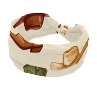 Fasce larghe da donna elastiche per la testa antiscivolo fascia per capelli Wild Western Cowboy cappelli stivali sfondo vintage turbante fascia per yoga allenamento sport corsa