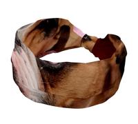 Fasce larghe da donna elastiche per la testa del bulldog francese bella marrone antiscivolo fascia per capelli turbante fascia per allenamento yoga sport corsa