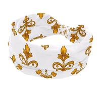 Fasce larghe da donna elastiche per la testa Fleur de Lis Iris, antiscivolo, turbante, fascia per capelli, per yoga, allenamento, sport, corsa