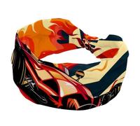 Fasce larghe da donna, elastiche, spesse, antiscivolo, accessori per allenamento, cura della pelle, uso quotidiano, auto da corsa artistica con bandiere del traguardo pilota e fiamme