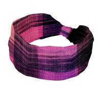 Fasce larghe da donna, elastiche, spesse, antiscivolo, accessori per allenamento, cura della pelle, uso quotidiano, motivo scozzese rosa viola