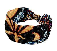 Fasce larghe da donna, elastiche, spesse, antiscivolo, accessori per allenamento, cura della pelle, uso quotidiano, motivo geometrico con perline, simbolo Fleur de Lis