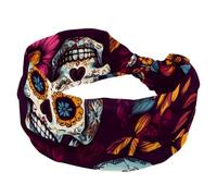 Fasce larghe da donna, elastiche, spesse, antiscivolo, accessori per allenamento, cura della pelle, uso quotidiano, teschi del giorno dei morti e fiori tropicali