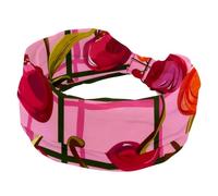 Fasce larghe da donna, elastiche, spesse, antiscivolo, accessori per allenamento, cura della pelle, uso quotidiano, bacche di ciliegia su sfondo geometrico scozzese