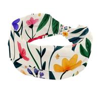 Fasce larghe da donna, elastiche, spesse, antiscivolo, accessori per allenamento, cura della pelle, uso quotidiano, con fiori primaverili carini e belli