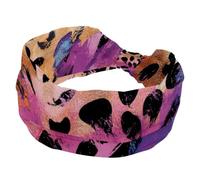 Fasce larghe da donna, elastiche, spesse, antiscivolo, accessori per allenamento, cura della pelle, uso quotidiano, texture colorata con pelle leopardata