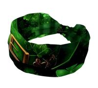 Fasce larghe da donna, elastiche, spesse, antiscivolo, accessori per allenamento, cura della pelle, uso quotidiano, cappello di San Patrizio e motivo scozzese verde trifoglio