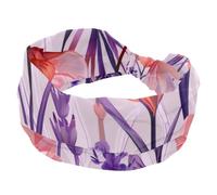 Fasce larghe da donna, elastiche, spesse, antiscivolo, accessori per allenamento, cura della pelle, uso quotidiano, motivo floreale, rosa, croco, fiori selvatici, lavanda