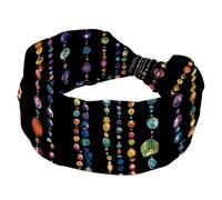 Fasce larghe da donna, elastiche, spesse, antiscivolo, accessori per allenamento, cura della pelle, uso quotidiano, con simboli vintage per feste di martedì grasso, corde di perline