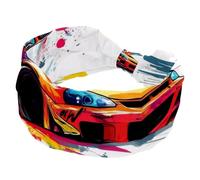 Fasce larghe da donna, elastiche, spesse, antiscivolo, accessori per allenamento, cura della pelle, uso quotidiano, stile graffiti con auto da corsa