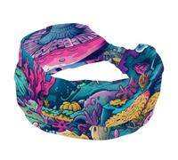 Fasce larghe da donna, elastiche, spesse, antiscivolo, accessori per allenamento, cura della pelle, uso quotidiano, paesaggio marino con diversi abitanti