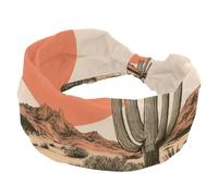 Fasce larghe da donna, elastiche, spesse, antiscivolo, accessori per allenamento, cura della pelle, uso quotidiano, vintage, tramonto, cactus, arte del deserto