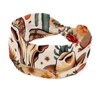 Fasce larghe da donna, elastiche, spesse, antiscivolo, accessori per allenamento, cura della pelle, uso quotidiano, motivo Wild West Boho senza cuciture