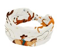 Fasce larghe da donna, fascia elastica per capelli da yoga, fascia elastica per capelli retrò Wild West Cowgirls Rodeo modello morbido, fascia per capelli alla moda turbante