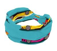 Fasce larghe da donna, motivo auto da corsa, motivo luminoso, elastiche, sportive, accessori per capelli, per yoga, corsa, vita quotidiana