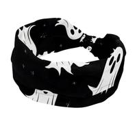 Fasce larghe da donna, motivo fantasmi di Halloween, motivo spettrale, elastiche, sportive, accessori per capelli, per yoga, corsa, vita quotidiana
