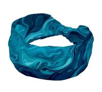 Fasce larghe da donna, motivo onde del mare turchesi, texture astratta, elastiche, sportive, accessori per capelli, per yoga, corsa, vita quotidiana