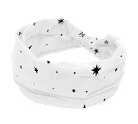 Fasce larghe da donna nere con sfondo bianco con stelle elastiche antiscivolo fascia per capelli turbante fascia per allenamento yoga sport corsa