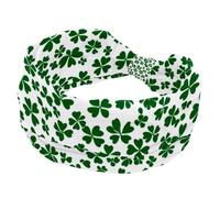 Fasce larghe da donna, per il giorno di San Patrizio, quadrifoglio verde fortunato, elastiche, sportive, accessori per capelli, per yoga, corsa, vita quotidiana