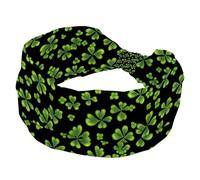 Fasce larghe da donna, per la festa di San Patrizio, con simbolo verde, trifoglio, elastiche, sportive, accessori per capelli, per yoga, corsa, vita quotidiana