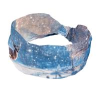 Fasce larghe da donna, per Natale, natura, foresta, paesaggio innevato, cervo, elastiche, sportive, accessori per capelli, per yoga, corsa, vita quotidiana