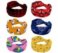 Fasce larghe da donna rosse con motivo geometrico 3D a cuori e amore, 6 pezzi, fascia elastica per capelli, antiscivolo, fascia per il sudore, fascia per la testa per yoga, palestra, corsa, fitness