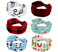 Fasce larghe da donna rosse decorative per San Valentino con motivo a cuori elastici antiscivolo per capelli, turbante, per allenamento, yoga, sport, corsa, 6 pezzi