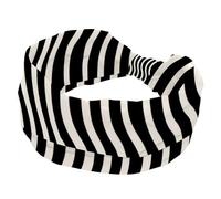 Fasce larghe da donna, stile vintage, monocromatico, motivo a onde, elastiche, sportive, accessori per capelli, per yoga, corsa, vita quotidiana