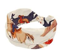 Fasce larghe da donna vintage West Wild Cowboys cavalli Rodeo modello elastico fascia per capelli antiscivolo fascia turbante per allenamento yoga sport corsa