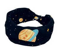 Fasce larghe dei cartoni animati con pianeti spaziali e stelle con sfondo del cielo notturno per le donne ampie fasce elastiche per capelli per lavare il trucco del viso