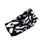 Fasce larghe, Fasce for capelli con stampa retrò Turbante largo lavorato a maglia for avvolgere la testa Fascia elastica for il lavaggio del viso Fascia for capelli Slip for allenamento(Black)