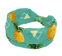 Fasce larghe geometriche con ananas per donne antiscivolo turbante fascia elastica per capelli yoga fascia per capelli sudore sport allenamento copricapo