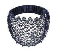 Fasce Larghe In Pizzo Elastico, Fascia Per Capelli Donna | Strass Occhielli Elastico Stile Vintage - Ampia Fascia Per Capelli Floreale In Pizzo Con Perle - Per Feste, Libero, Vacanze, Matrimonio, Ceri