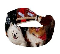 Fasce larghe natalizie per cani e cuccioli, per donne, antiscivolo, turbante, fascia elastica per capelli, yoga, sudore, sport, allenamento