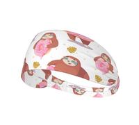 Fasce larghe nere 11 cm da donna - Design bradipo con ciambelle per capelli