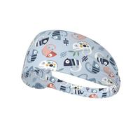 Fasce larghe nere 11 cm da donna - Design camaleonti simpatici su fasce blu