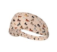 Fasce larghe nere 11 cm da donna - Design cavallo carino n. 20040 per capelli