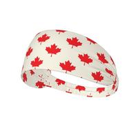 Fasce larghe nere 11 cm da donna - Design "Happy Canada Day" per capelli femminili