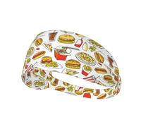 Fasce larghe nere 11 cm da donna - Fantasia cibo carino No.1001 per capelli