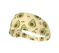 Fasce larghe nere 11 cm da donna - Motivo avocado carino n. 1081 per capelli