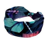 Fasce larghe per capelli a forma di libellula, da donna, alla moda, elasticizzate, non scivolano, per allenamento e sport