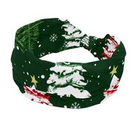 Fasce larghe per capelli con alberi di Natale, fiocchi di neve, stelle, per donne, fasce elastiche per capelli, antiscivolo, turbante per allenamento, yoga, sport, corsa
