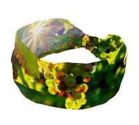 Fasce larghe per capelli con frutti di sole uva per donne fasce elastiche per capelli antiscivolo fascia per capelli turbante per allenamento yoga sport corsa