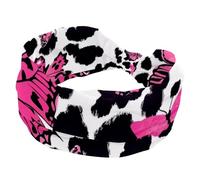 Fasce larghe per capelli con motivo leopardato con farfalle rosa, per donne, yoga, allenamento, fasce elastiche per capelli per lavare il viso e il trucco