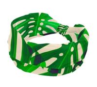 Fasce larghe per capelli con motivo tropicale con palme da donna, elastiche, antiscivolo, turbante, per allenamento, yoga, sport, corsa